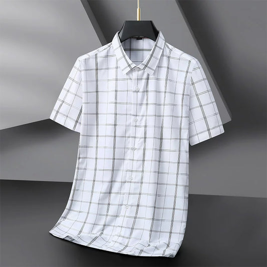 Black and White Plaid Half Sleeve shirt