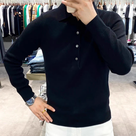 Solar Dusk Fine-Knit Polo T-Shirt