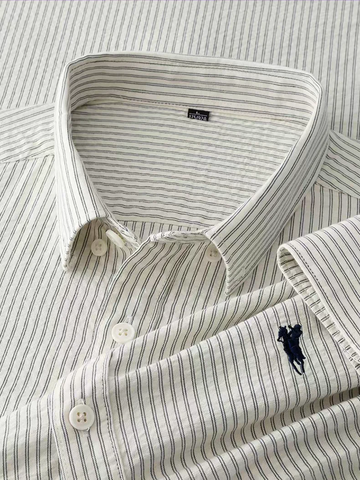 Heritage Pinstripe Crest Formal Shirt