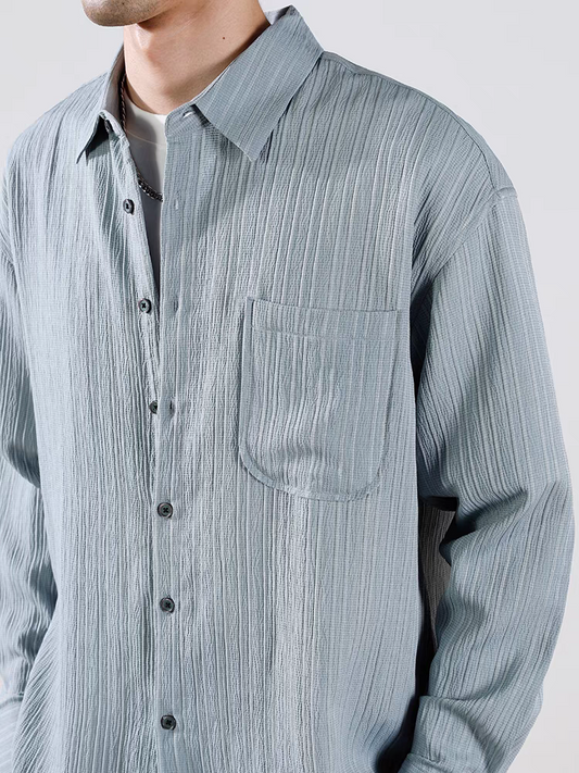 Eternal Ripple Weave Textured Full-Sleeve Shirt