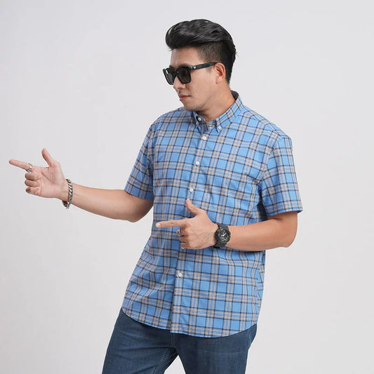 Classic blue plaid Half Sleeve Shirt